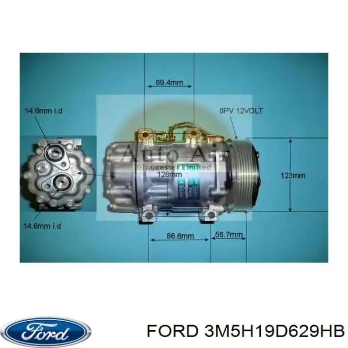 Компресор кондиціонера 3M5H19D629HB Ford