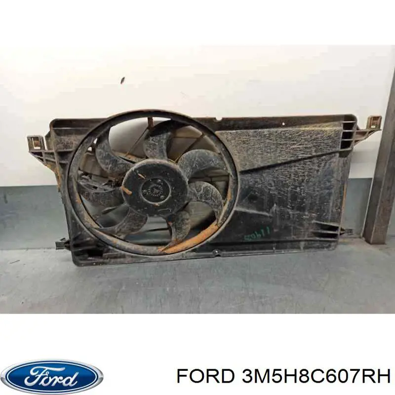 3M5H8C607RH Ford Дифузор радіатора охолодження, в зборі з мотором і крильчаткою