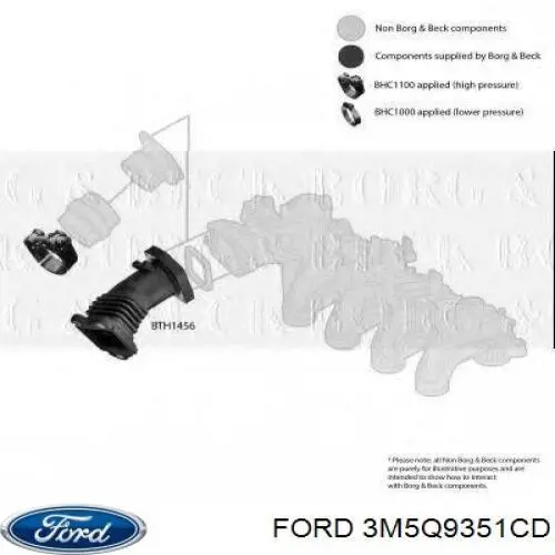 3M5Q9351CD Ford Патрубок повітряний, дросельної заслінки
