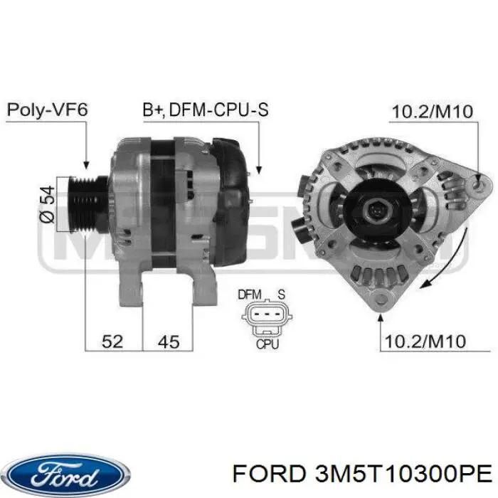 Генератор автомобільний Ford 3M5T10300PE
