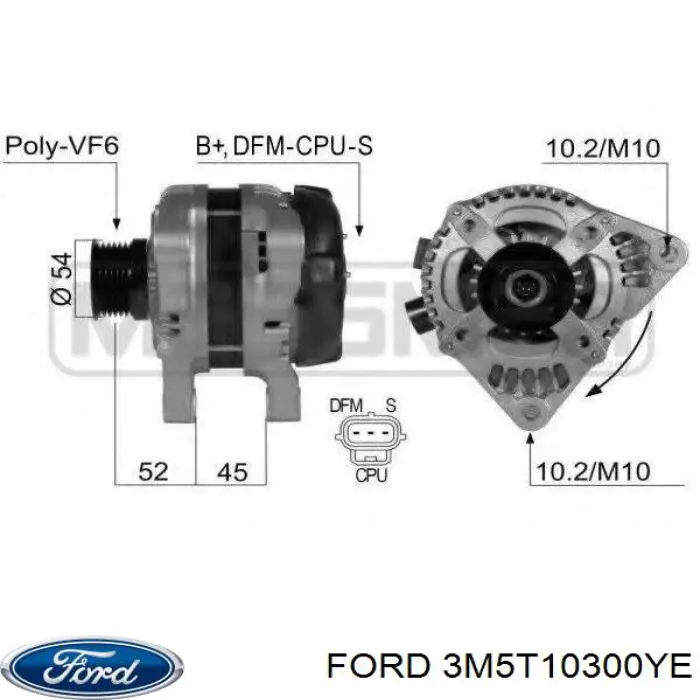 Купити 3M5T10300YE Ford Генератор