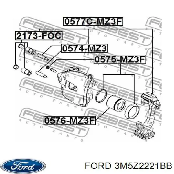 Супорт гальмівний передній правий Ford 3M5Z2221BB ціна, від 19.91 USD