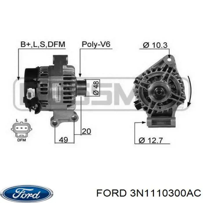 Купити 3N1110300AC Ford Генератор