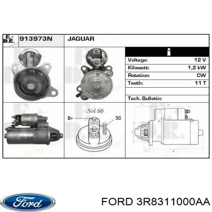 Стартер 3R8311000AA Ford