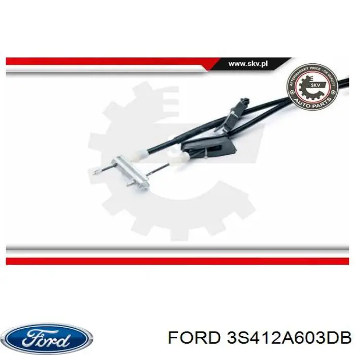 Трос ручного гальма задній, правий/лівий Ford 3S412A603DB ціна, від 29.53 USD