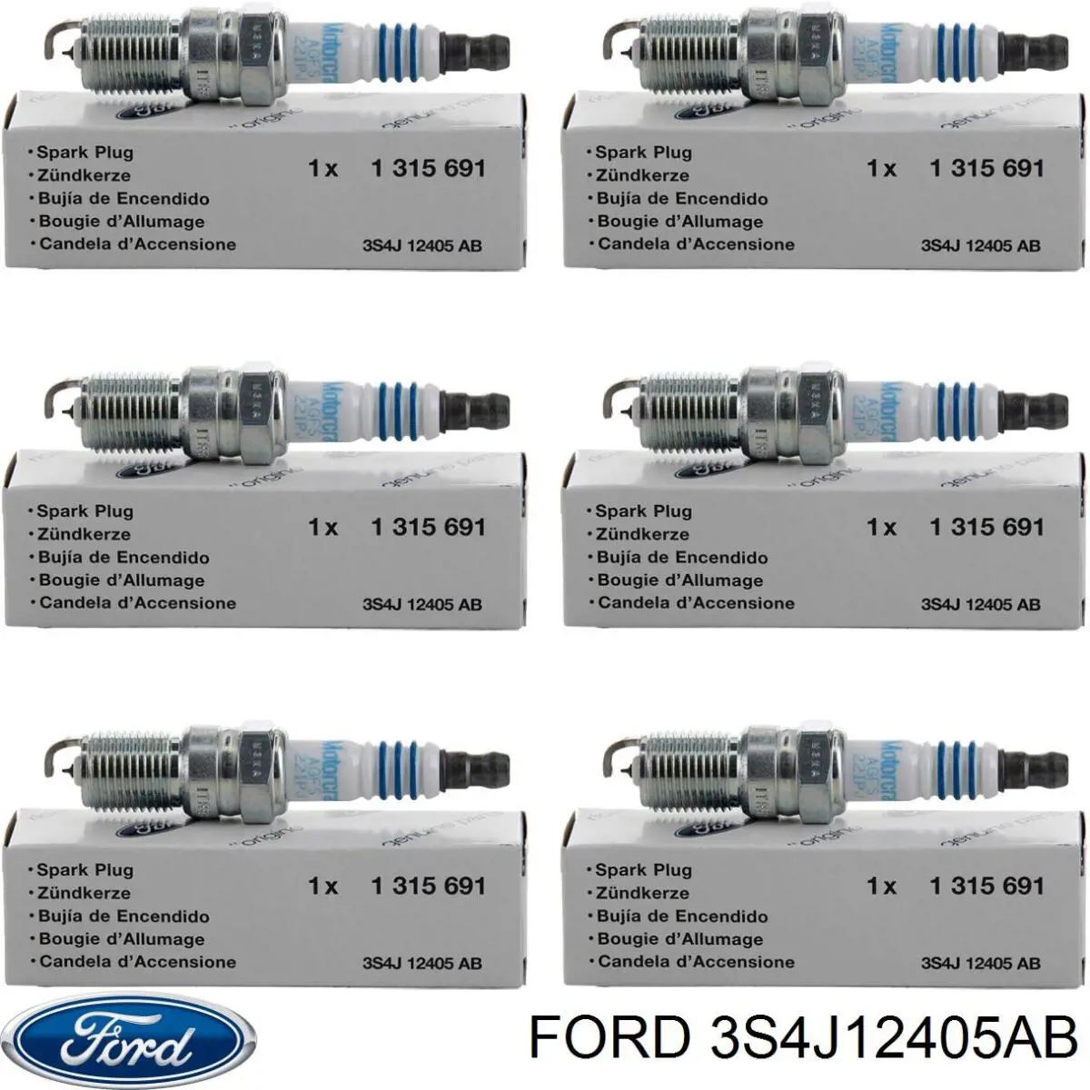 Свічки запалювання 3S4J12405AB Ford