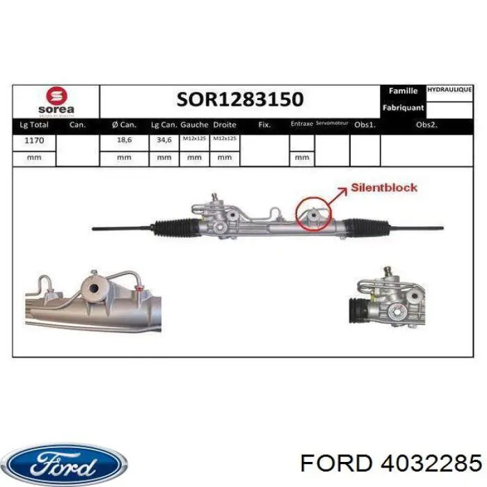 Управління рульове в зборі Ford 4032285 ціна, від 107.62 USD