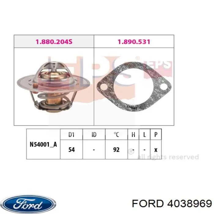 4038969 Ford термостат