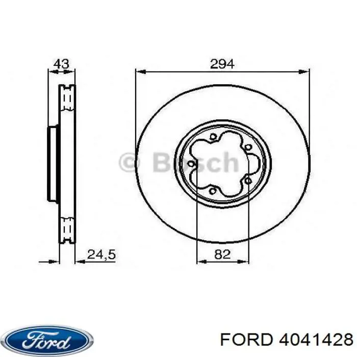 Диск переднього гальма Ford 4041428 ціна, від 39.13 USD