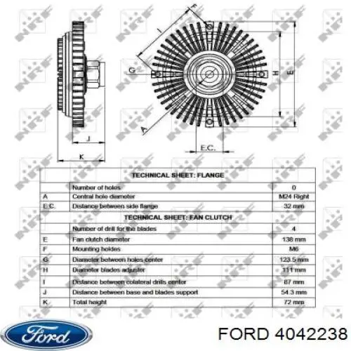 Купити 4042238 Ford Муфта вязкостная системи охолодження