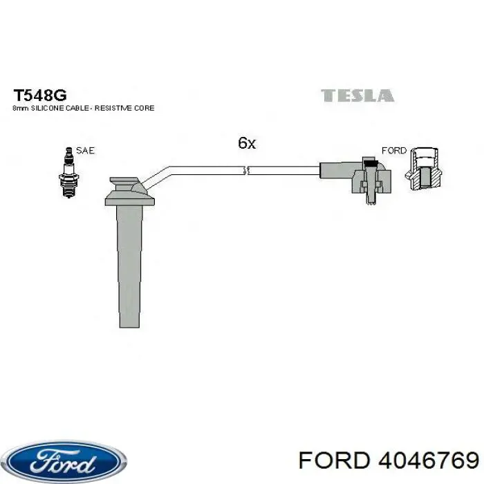 4046769 Ford дріт високовольтні, комплект