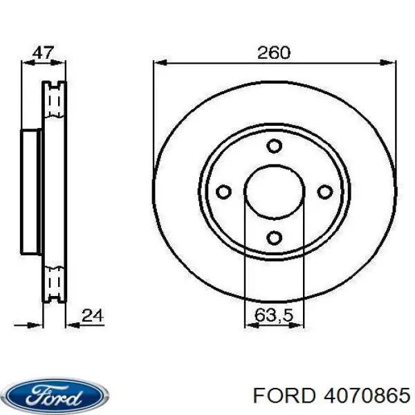 Диск переднього гальма Ford 4070865 ціна, від 26.89 USD