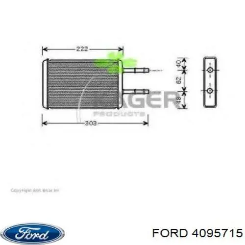 4095715 Ford Радіатор опалювача салону
