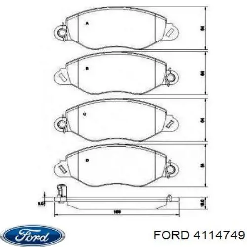Гальмівні колодки Ford 4114749 ціна, від 20.18 USD