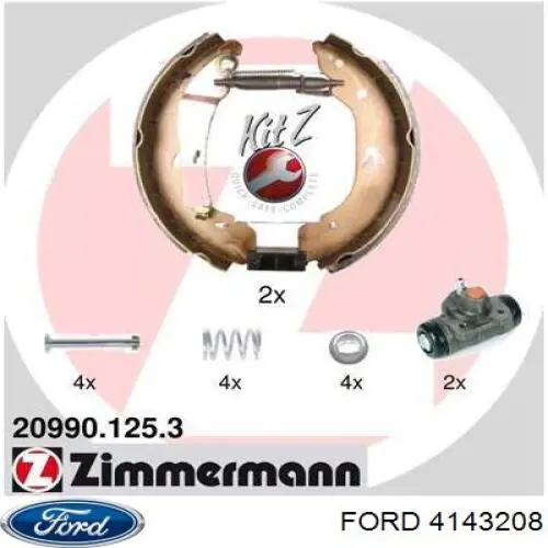 Купити 4143208 Ford Колодки гальмові задні, барабанні