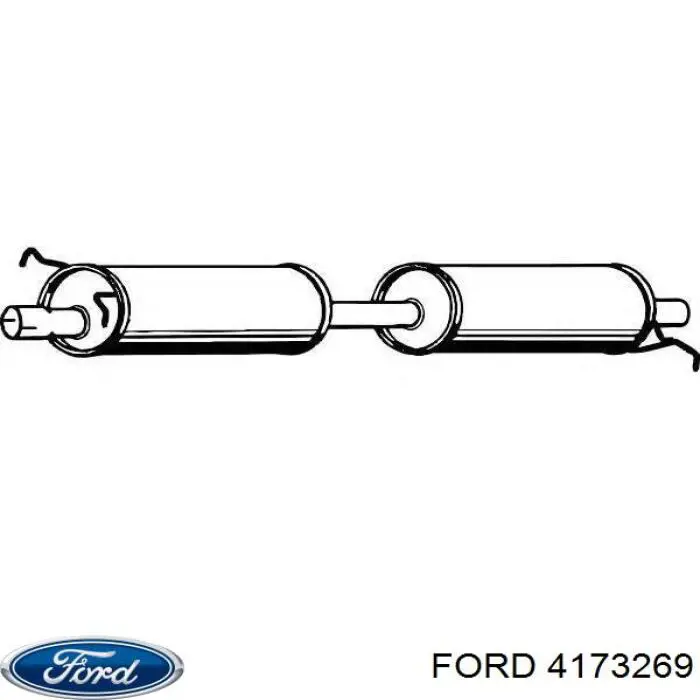 4173269 Ford Глушник, середня і задня частина