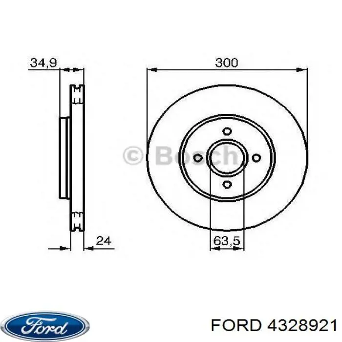 4328921 Ford диск гальмівний передній