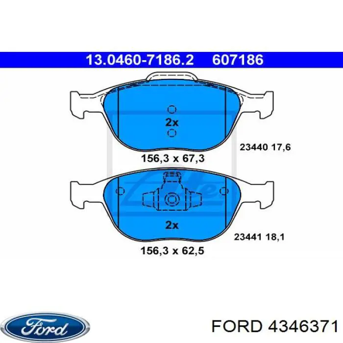 4346371 Ford Передні гальмівні колодки