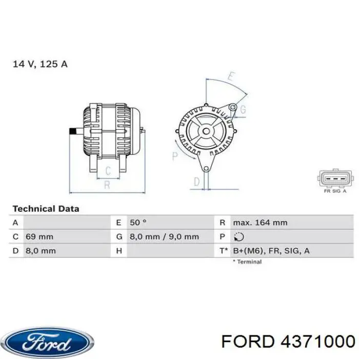 4371000 Ford Авто генератор