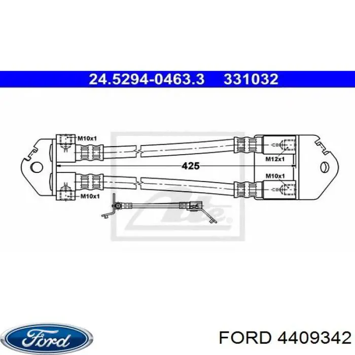 Шланг гальмівний задній Ford 4409342 ціна, від 23.18 USD