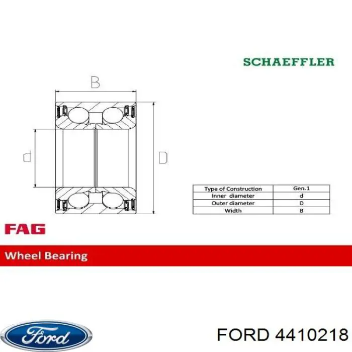 Купити 4410218 Ford Підшипник ступиці передньої