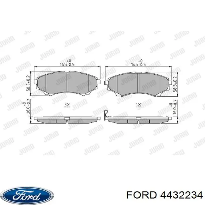 Купити 4432234 Ford Колодки гальмівні передні, дискові