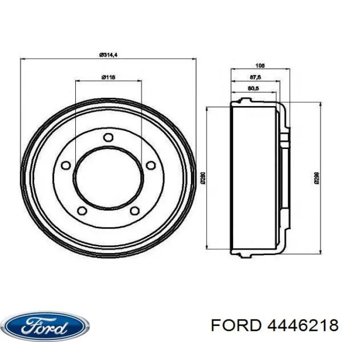 Барабан гальмівний задній 4446218 Ford
