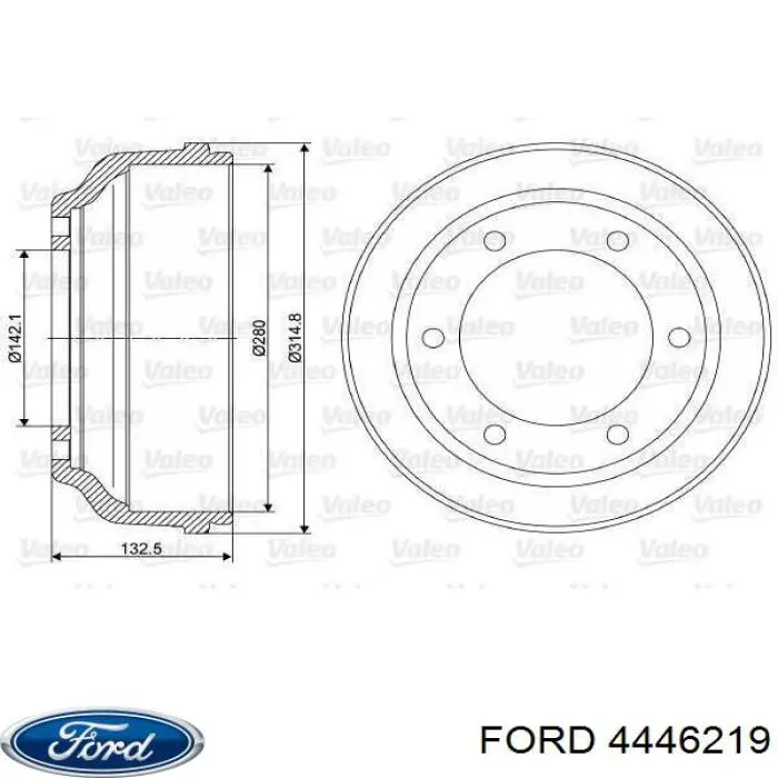 Барабан гальмівний задній Ford 4446219