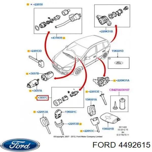 Личинка замка запалювання Ford C-Max (Форд C-Max)