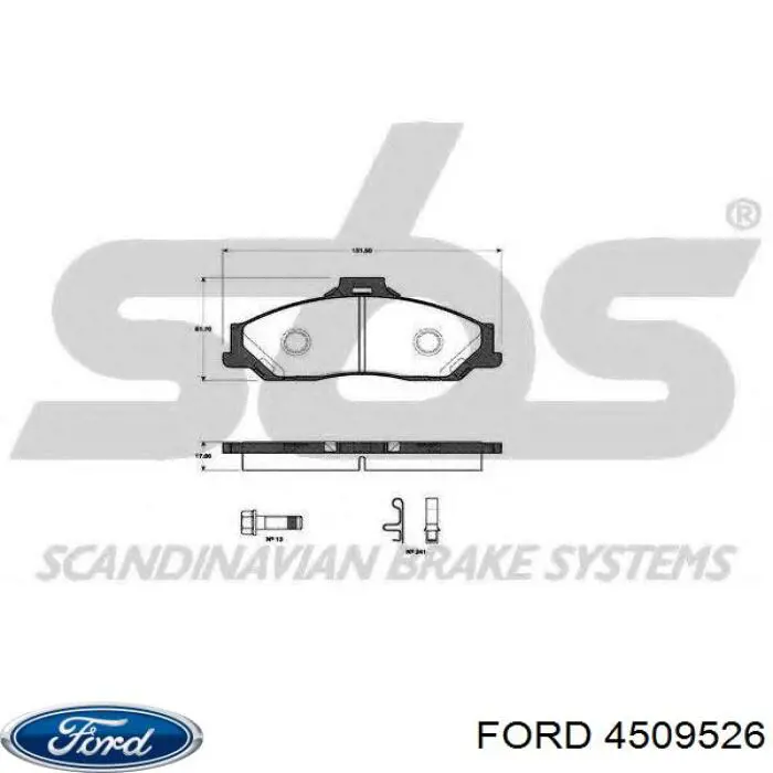 Передні тормозні колодки 4509526 Ford