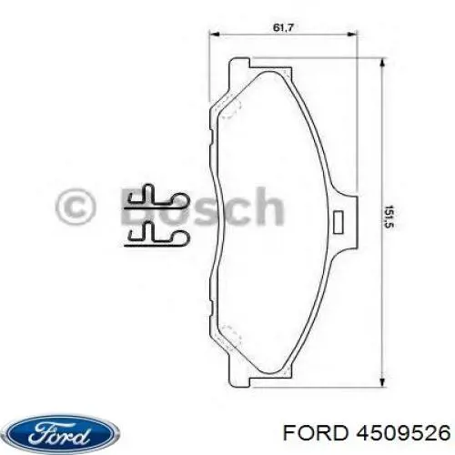 Колодки гальмівні передні, дискові 4509526 Ford