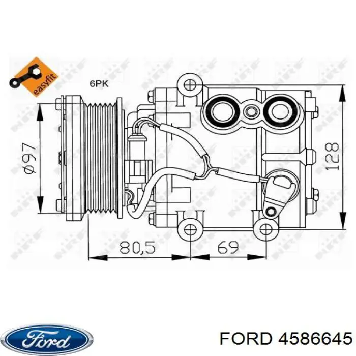 Компресор системи кондиціювання Ford 4586645 ціна, від 269.77 USD