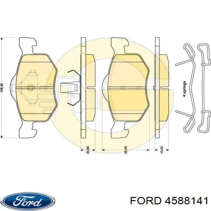 Купити 4588141 Ford Колодки гальмівні передні, дискові