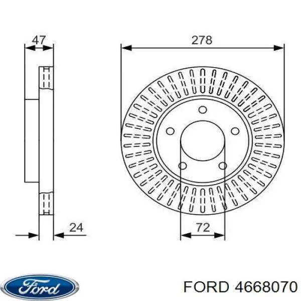 4668070 Ford Гальмо дискове переднє