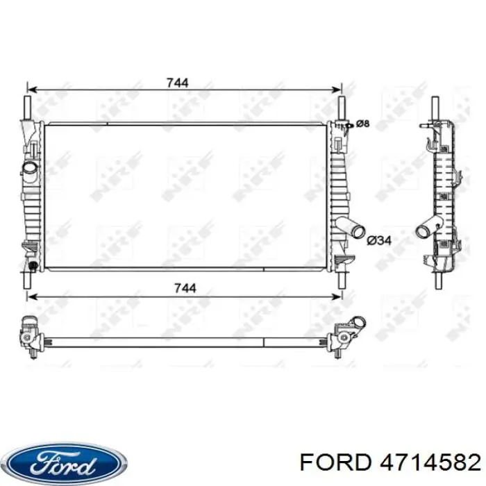 4714582 Ford радіатор охолодження двигуна