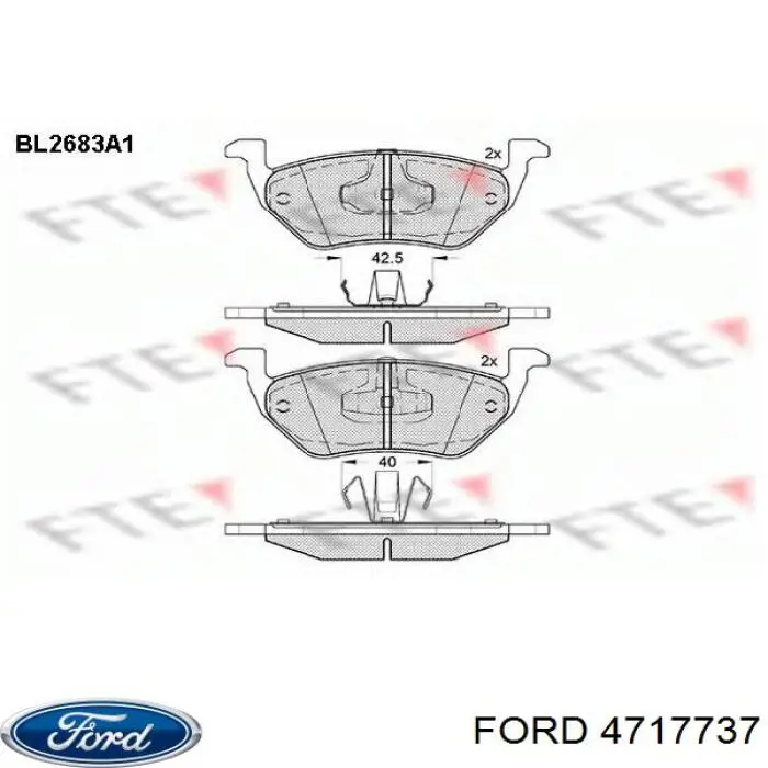 4717737 Ford Колодки гальмівні задні, дискові