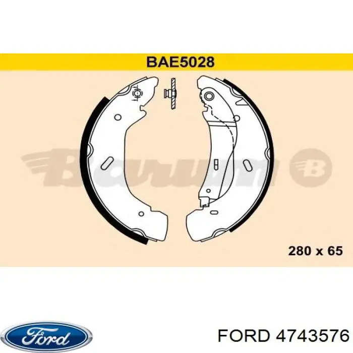 4743576 Ford Колодки гальмівні задні, барабанні