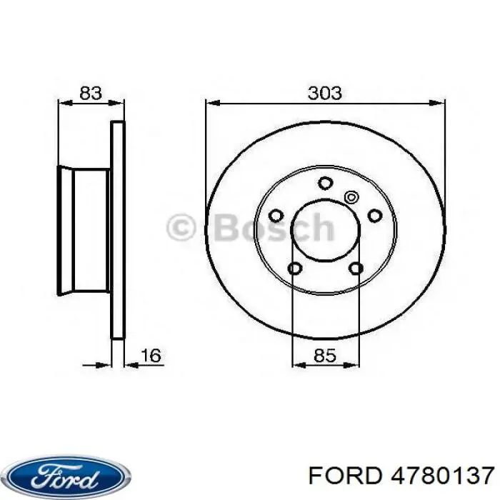 Пильник рульового механізму/рейки 4780137 Ford