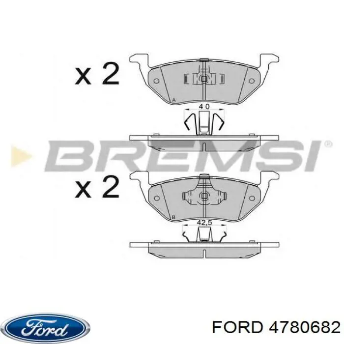4780682 Ford Колодки гальмівні задні, дискові