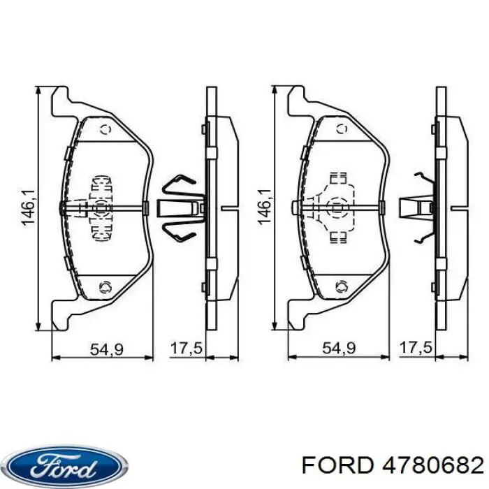 Задні гальмівні колодки Ford 4780682 ціна, від 22.07 USD