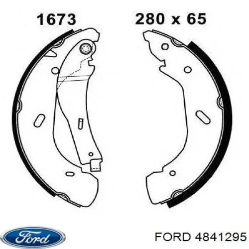 Колодки гальмівні задні барабанні, в зборі з циліндруми, комплект 4841295 Ford