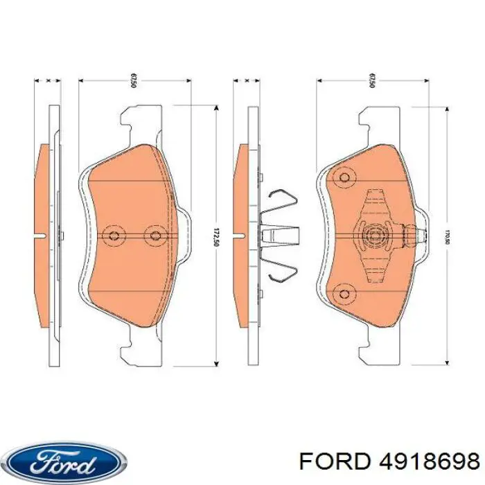 4918698 Ford Передні гальмівні колодки