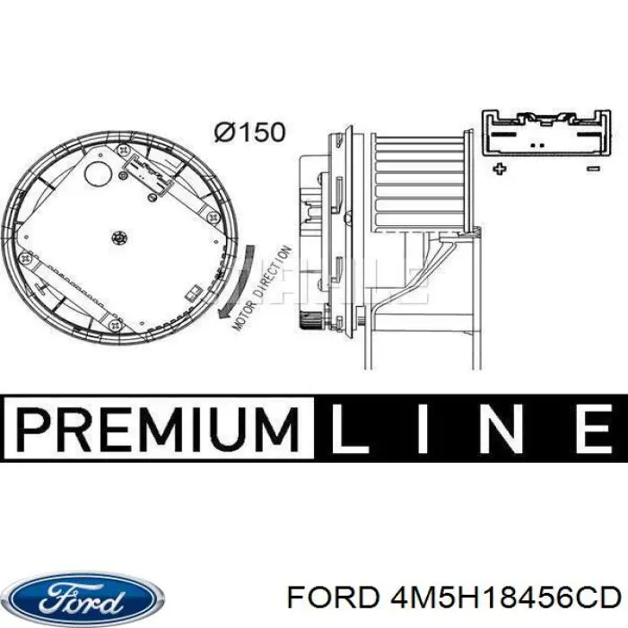 4M5H18456CD Ford двигун вентилятора пічки (обігрівача салону)