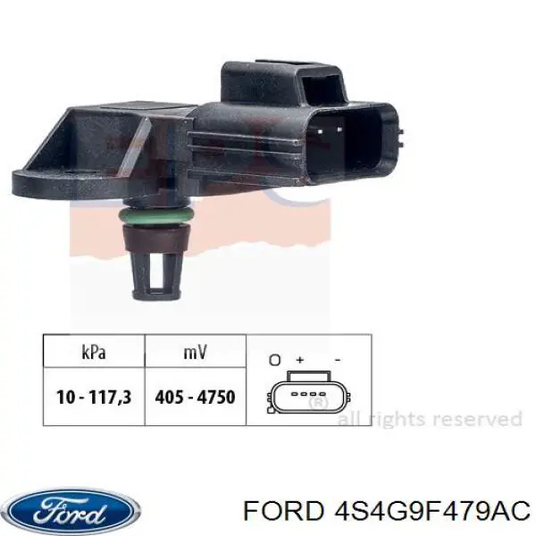 MAP сенсор Ford 4S4G9F479AC ціна, від 12.67 USD