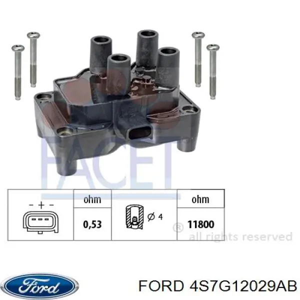 Купити 4S7G12029AB Ford Котушка запалювання
