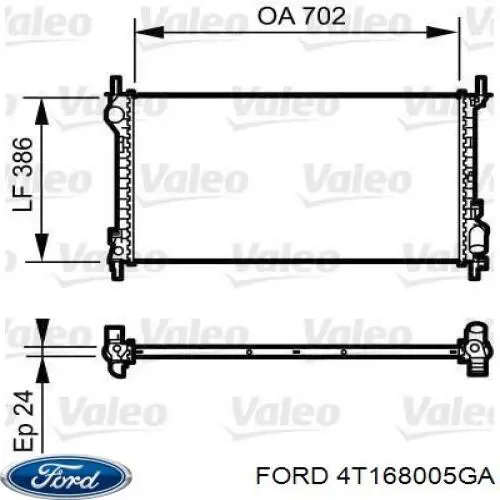 Купити 4T168005GA Ford Радіатор двигуна
