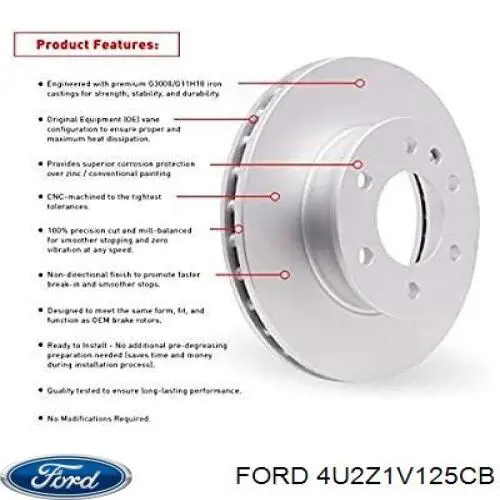 Гальмівні диски передні 4U2Z1V125CB Ford