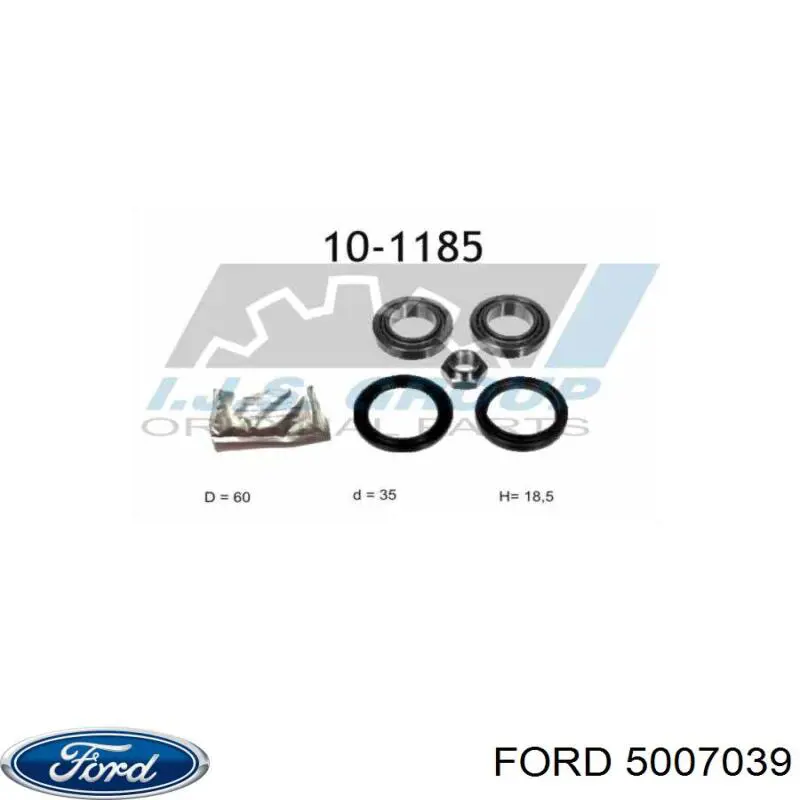 Комплект підшипник маточини передньої Ford 5007039 ціна, від 15.09 USD