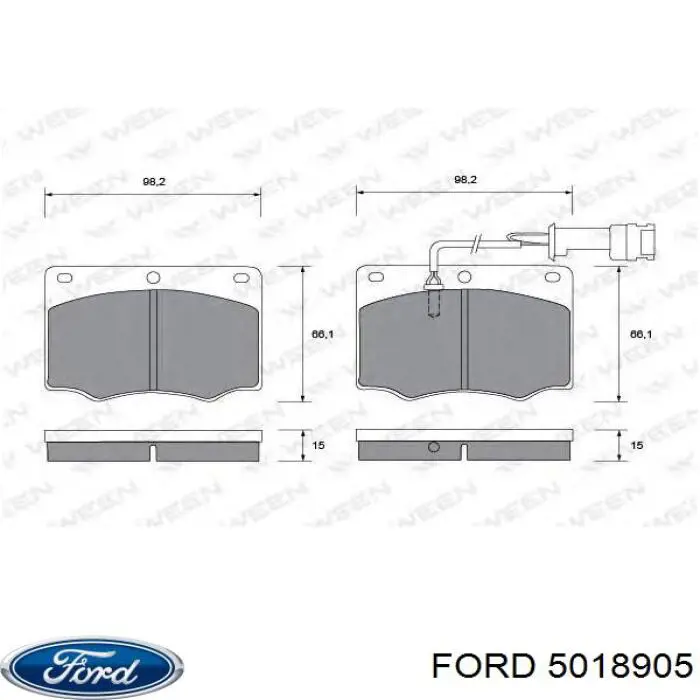 5018905 Ford Передні гальмівні колодки
