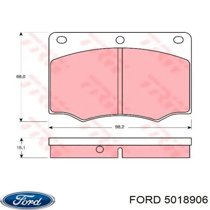 Колодки гальмівні передні, дискові 5018906 Ford